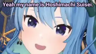 Suisei using her 1000% English in America