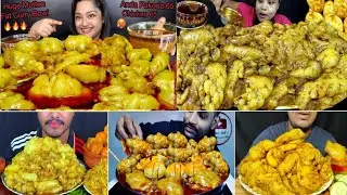 Mutton Fat Curry with egg curry and basmati rice eating show 