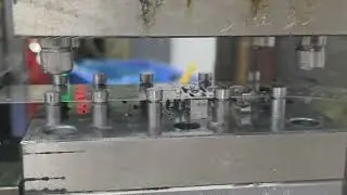 Progressive Die Stamping: Battery Spring Contact Manufacturing (8-Station Tool | Slow Motion)