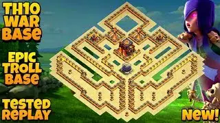 CLASH OF CLANS | TH10 WAR BASE | ANTI 3 STARS | ANTI ALL TROOP | REPLAY PROOF | DARK FARMING BASE !!