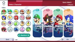 Mario & Sonic at Olympic Tokyo 2020 : Gameplay (4 Players) Mario vs Sonic vs Luigi vs Shadow
