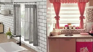 HOME DECOR  KITCHEN CURTAINS  MODERN DESIGN IDEAS || NEUTRAL FABRIC SHADES  KITCHEN CURTAINS  IDEAS