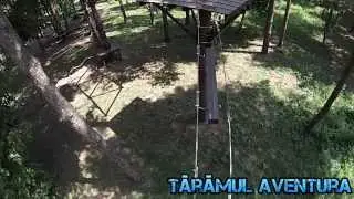 Traseul Bujorilor (rosu) la parcul de aventura Comana (filmare interior/onride)