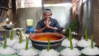 10 Plate White rice With Mutton curry and Green chilli 🌶 eating challenge