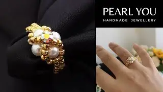 Beginner Friendly Beaded Pearl Ring, Easy DIY Jewelry by PEARL YOU
