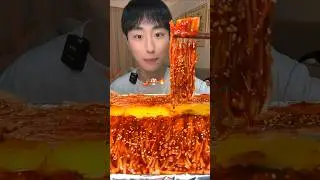 Extreme spicy🔥🌶️🥵Enoki mushrooms🍄Samyang sauce😋 #mukbang #mukbangers #enokimushrooms #samyang #fyp