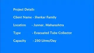 ETC Solar Water Heating System Junnar