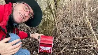 Geocaching bij Wageningen, een Letterbox en Wherigo, experiment met microfoon op de beugel