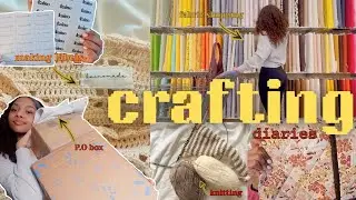 crafting diaries 🪡 | fabric shopping, opening my P.O. Box, knitting, sewing, etc.