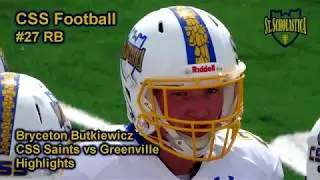 Bryceton Butkiewicz  Football Highlights Saints vs Greenville