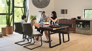 Solid wood dining room furniture: nox diningroom, magnum cantilever chair | TEAM 7