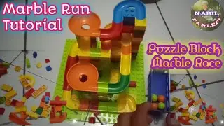 Marble run race ASMR tutorial railway building blocks puzzle race track