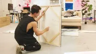 Joe Taveras Packing Art Pieces for Shipment