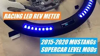 #Racing Inspired LED Rev Meter on 2015-2020 #Mustang custom Steering Wheel #alcantara #carbonfiber