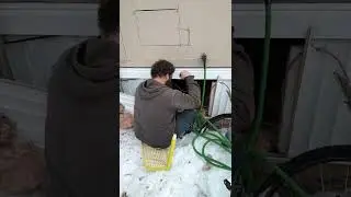 My Man fixing my frozen water Pipes so me and my kids finally have running Water