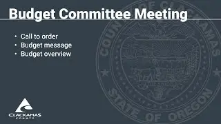 Budget Message and Overview - 2023 Budget Committee Meetings