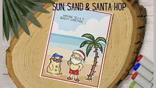 #SunSandSanta Hop - Quick & Easy Christmas Card using patterned paper & Giveaway!!