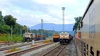 amazing&thrilling konkan railway journey miraj to mangaluru 01197poorna Exp.with dudhsagar waterfall