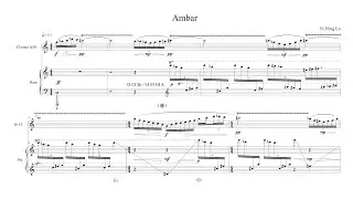 Yi-Ning Lo - Ambar - for B-flat clarinet and harp (2018) [score video]