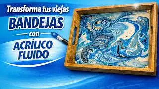 🎨ACRÍLICO FLUIDO en madera paso a paso✨✨  Fluid acrylic on wood – step‑by‑step tutorial
