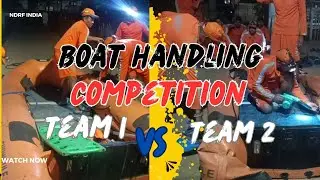 Boat handling training in night NDRF #boatcapsize #raft #disaster #competition #army #boattragedy