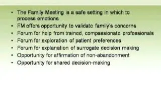 Palliative Care - The Family Meeting
