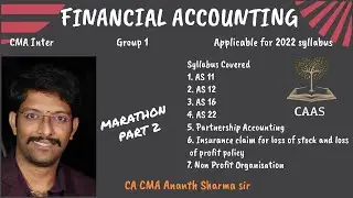 CMA Inter Group 1 Financial Accounting Marathon part 2 by CA CMA Ananth Sharma Sir