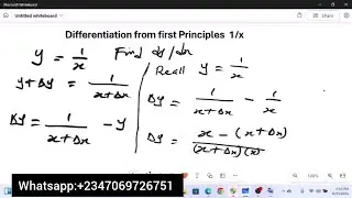 Differentiation from First Principles 1/x Explained Step by Step