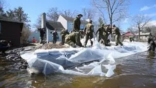 RAW: Tour of Canadian Armed Forces flood relief operations in Ottawa&rsquo;s Constance Bay