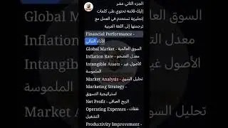 الانجليزية في الاعمال | سلسلة مجموعة كلمات إنجليزية مترجم الى العربية الجزء 12 | English for Busine
