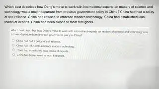 Which best describes how Deng's move to work with international experts on matters of science and te