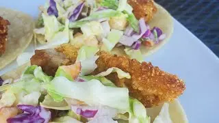 Cooking up the catch! paddlefish fish tacos!