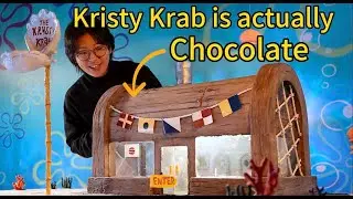 I made a Krusty Krab restaurant out of chocolate.「SpongeBob 」我用巧克力做了一整个蟹堡王餐厅.