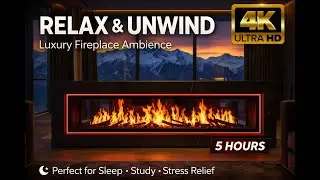 Luxury Fireplace Ambience 🔥 Stress Relief & Deep Relaxation | 5 Hours 4K
