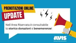 Prenotazioni online: lo storico delle donazioni a portata di click