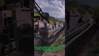 Concrete Curb Made Fastest Way! Slipform Machine Insane Construction