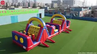 parcours d'obstacles gonflables course de d&eacute;fi gonflable &agrave; partir de Chinee gonflables T7-357