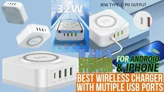 BEST WIRELESS CHARGER FOR ANDROID PHONE | IPHONE | MULTIPLE DEVICES | 5 in 1 USB PORTS FAST CHARGING