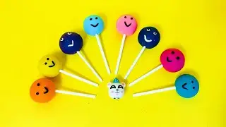 Satisfying Video l Playdoh Rainbow Lollipop Candy With Color Tray Circle ASMR