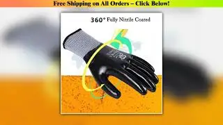 1pair Anti-Slip Waterproof Gloves Nitrile Coated Oil/Water Resistant Work Gloves For Garden