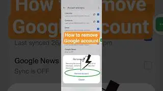 How to remove Google account |Google account remove | Google account remove kaise kare #shorts