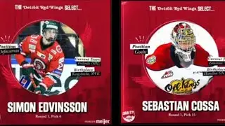 Detroit Red Wings Simon Edvinsson & Sebastian Cossa Introductions. Welcome to Detroit