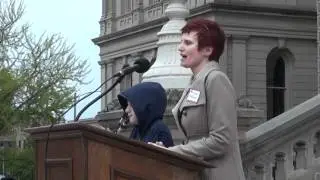 Peace Education Center Addresses Michigan's United Against the War on Women Rally