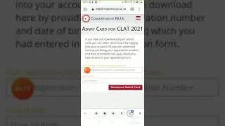 #SHORTVIDEOD,clat 2021 Admit card kaise download karen | CLAT 2021 KA ADMIT CARD KAISE DOWNLOAD KARE