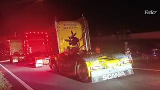 Défilé de camions fin de la campagne sucrière et grand rassemblement de motos