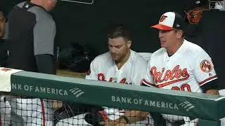 Chris Davis has to be restrained from going after the Orioles manager Brandon Hyde