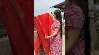 Saree washing is an art ! 🎨🎭 #shorts #minivlog #sareewash