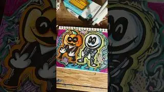 Coloring Skid and Pump!💀🎃✨ #art #drawing #artist #spookymonth #skid #pump