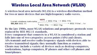 Wireless Local Area Network (WLAN) - Introduction