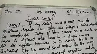 Social control;  sociology; 11th